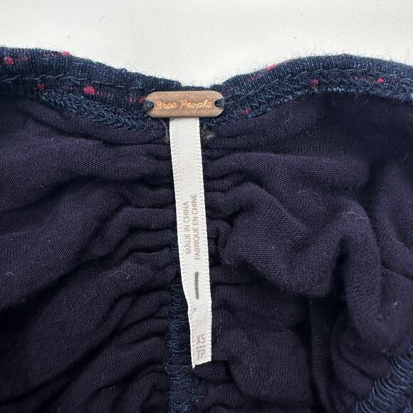 Free People She's In Parties Ruched Bodycon Dress in Navy Pink Polka Dot Size XS - Picture 11 of 14